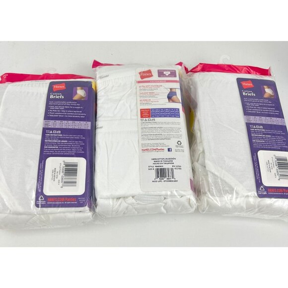 Hanes Women's Briefs 22 Pair Size 8 XL White Cotton Tagless - Picture 3 of 7